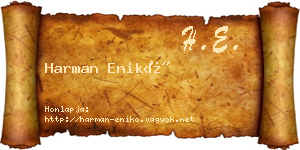 Harman Enikő névjegykártya